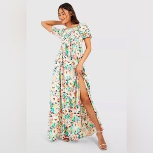 Floral Square Neck Maxi Dress